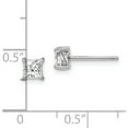 thumbnail image 4 of Sterling Silver 4mm Princess White Topaz Post Earrings (5 X 5) Made In China qbe28apr, 4 of 5