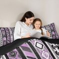 thumbnail image 4 of Homewish Boho Geometric Rhombus Twin Comforter Sets,Purple Black Stripes Bedding Set,Purple,Black Reversible,2pcs,1 Comforter and 1 Pillowcase, 4 of 7