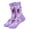 Purple, variant on Women's Halloween Crew Socks, Cotton Blend Mid Crew Socks for Women, Soft Comfortable All Over Festive Pumpkin Bat Printed Socks, Spooky Season Socks for Spring, Autumn and Winter Daily Wear Pink