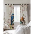 thumbnail image 4 of Birds Floral Blackout Curtains for Bedroom Living Room Darkening Curtains 90 Inch Farmhouse Vintage Pink Flower Leaf Black Out Window Curtain Privacy Window Treatment Grommet Drapes 52"x90"x2, 4 of 9