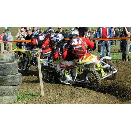 LAMINATED POSTER Motorcycle Sport Sidecar Audience Motocross Sport Poster Print 24 x