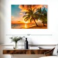 thumbnail image 3 of Elephant Stock Barbados Island Wall Art - Horizontal Canvas Wall Art - Living Room Wall Decor - Beach Canvas - Orange And Blue Decor - 39" x 26", 3 of 8