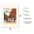 thumbnail image 2 of The Little Street - From an Original Color Painting by Johannes Vermeer c.1658 - Bamboo Fine Art 290gsm Paper Print (Unframed) 18x24in, 2 of 4