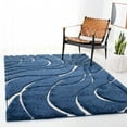 thumbnail image 2 of SAFAVIEH Florida Tamzen Abstract Shag Area Rug, Navy/Ivory, 2'3" x 4', 2 of 11