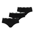 thumbnail image 1 of PUMA Hipster Iconique pour Femmes, Lot de 3 - Coton Doux Extensible Noir P (Petit), 1 of 2
