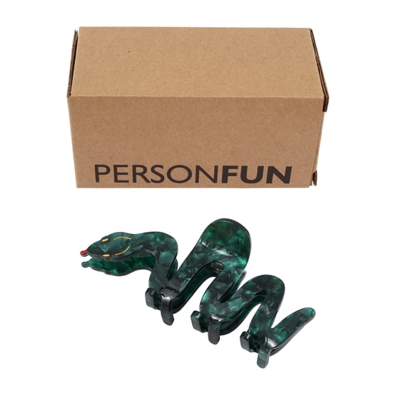 Large Snake Hair Claw Clip, Marbled Green Acetate, Fashion Hair Accessory for Women and Girls