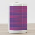 thumbnail image 3 of Hot Pink Ceramic Toothbrush Holder, Horizontal Color Bands Stripes with Fluorescent Effect and Soft Transitions Print, Decorative Versatile Countertop for Bathroom, 4.5" X 2.7", Pink Violet, 3 of 4