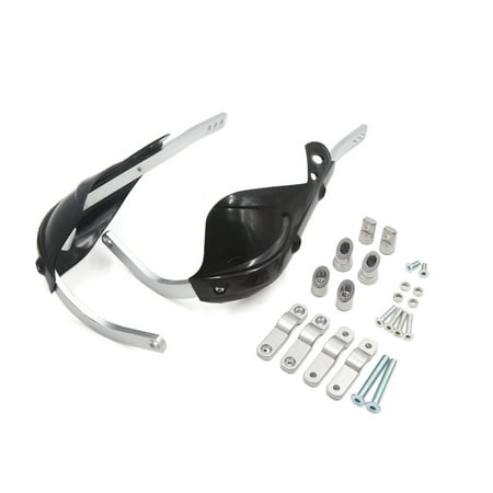 - 2Pcs Black Silver Tone Aluminum Alloy Motorcycle Front Hand Guards Protector