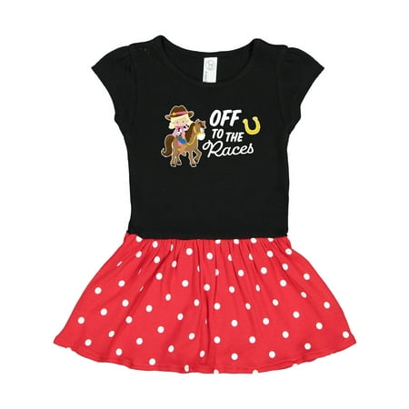 

Inktastic Off to the Races with Cowgirl on Horse Gift Toddler Girl Dress
