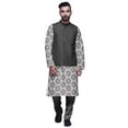 thumbnail image 1 of Atasi Traditional Mens Dupion Silk Kurta Pajama Set With Nehru Jacket Men Wear, 1 of 3