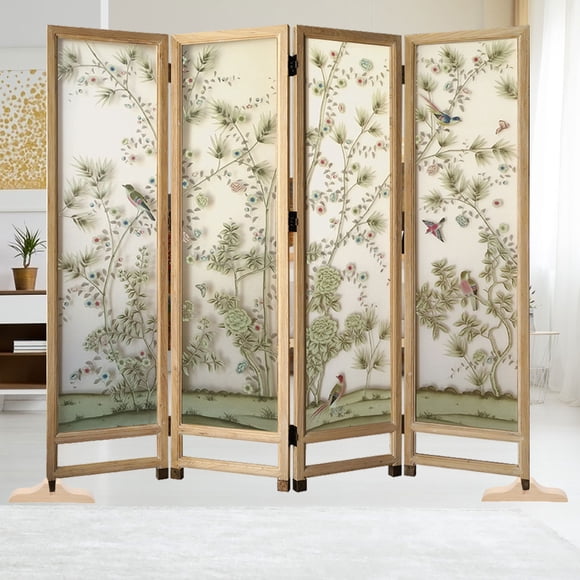 HOOWIFFY 2Pcs Room Divider Stand Wooden Rectangular for Office and Dining Room Room Partition Divider