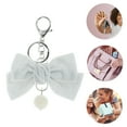 thumbnail image 3 of Unique Bargains 1 Pc Fashion Velvet Bow Handbag Charm Bag Accessories Silver Tone Gray, 3 of 5