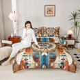thumbnail image 4 of Homewish Boho Bohemain Dreamcatcher Queen Comforter Set,Western Country Farmhouse Bedding Sets,Brown Beige Cyan Bedding Comforter Set For Men Women,Breathable Home Decor Reversible,3 Pieces, 4 of 8