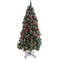 thumbnail image 2 of Prextex Christmas Tree- 6 Feet Premium Artificial Spruce Hinged Christmas Tree with Snow White Tips Lightweight and Easy to Assemble with Metal Tree Stand 1200 Tips, 2 of 6
