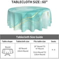 thumbnail image 2 of Teal Turquoise Marbled Round Tablecloth Marbled Table Cover Washable Reusable Polyester Tacleclohs for Home Kitchen Dining Party Decor 60 inch, 2 of 6