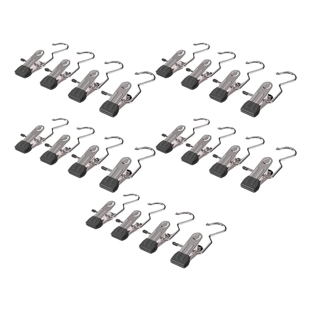 Monstrate 20 unids/set ganchos para lavandería Clips acero y PVC resistentes y duraderos para una amplia aplicación no es fácil de oxidar Almacenamiento y organización del hogar negro