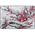 thumbnail image 4 of SKYSONIC Winter Cherry Blossom Non-Slip Area Rug, Oriental Traditional Flower Floor Carpet Comfort Floor Mats Decor for Indoor Front Porch,Living Room, Bedroom,Kitchen,72"x48", 4 of 7