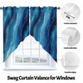 thumbnail image 3 of Blue and Gold Marble Swag Valances for Windows 2 Pack Modern Abstract Ocean Blue Gradient Swag Kitchen Curtains 36 Inches Long Rod Pocket Short Window Treatment for Kitchen Bathroom 36"x36", 3 of 8