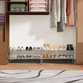 thumbnail image 2 of SUFAUY 2 Tier  Stackable 33" Wide Metal Shoes Rack, Silver, 2 of 8