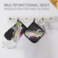 thumbnail image 4 of Yayeee Oven Mitts and Pot Holder Set of 2 Heat Resistant Kitchen Gloves Baking Hot Pad, Colorful White, 4 of 5