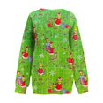 thumbnail image 4 of Women Christmas Sweatshirt Green Monster Funny Cute Xmas Holiday Winter Oversized Pullover Green Large, 4 of 5