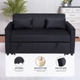 thumbnail image 6 of Jopath Sleeper Sofa Bed, 3-In-1 Velvet Pull Out Couch With Armrests, Storage Pockets And 2 Pillows, Adjustable Backrest, Sofa Bed Couch For Living Room, Bedroom Black, 6 of 8