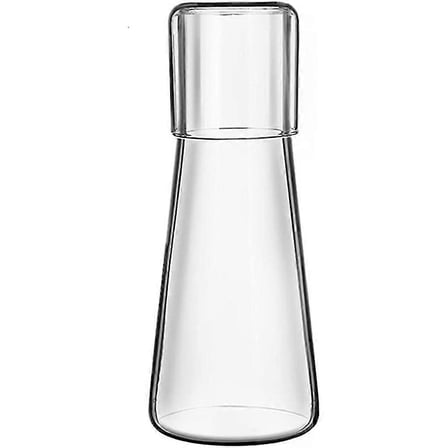 Clear Bedside Water Carafe Set With Tumbler Glass For Bedroom Nightstand, Night Water Carafe With G