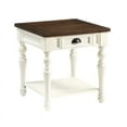 thumbnail image 1 of Joanna Farmhouse Two-tone Ivory and Mocha Wood End Table, 1 of 7