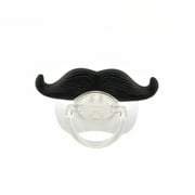 Funny Cute Moustache Style Baby Boy Girl Infant Pacifier Soother Teether Orthodontic Dummy Beard Nipple (Black+Transparent)
