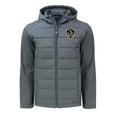 thumbnail image 2 of Men's Cutter & Buck Gray LA Galaxy Big & Tall Evoke Hybrid Eco Softshell Recycled Full-Zip Hoodie Jacket, 2 of 3