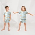 thumbnail image 5 of Monkey Elephant Giraffe Pattern Summer Pajama Set Soft Cotton Short Sleeve Sleepwear 2PCS Pajama Sets Breathable Lounge Set Size 5Y, 5 of 7