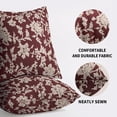 thumbnail image 5 of Vintage Floral Block Print Pillow Covers 16x16 Set of 2 Burgundy Brown Cream Flower Pattern Rustic Old Style Decorative Throw Pillow Cases Outdoor Farmhouse Decoration for Sofa Couch Bed, 5 of 6