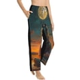 thumbnail image 3 of Cauagu Sunset Prairie Meditating Horse Pajama Pants for Women Loose Fit Wide Leg Trouser Pants Casual Elastic Waist Drawstring Lounge Pants, 3 of 6