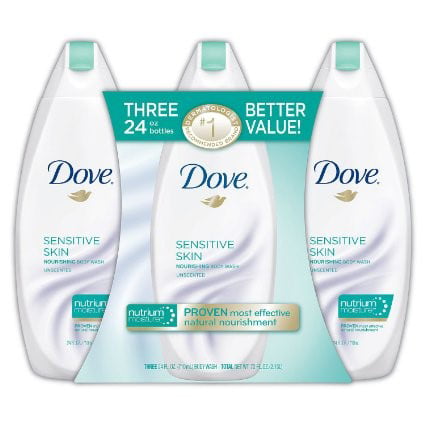 Dove Sensitive Skin Body Wash, 24 Fl Oz, 3 Ct