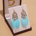thumbnail image 3 of K-KED Long Feather Earrings Creative Droplet Ornaments Long Bohemian Tassel Earrings-DC1473-6, 3 of 9