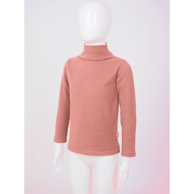 Yeahdor Chandails Thermiques à Manches Longues pour Garçon Fille, Doublés en Molleton, Couche de Base de Compression, T-Shirts à Col Rond, T-Shirts Doux, Rose 120
