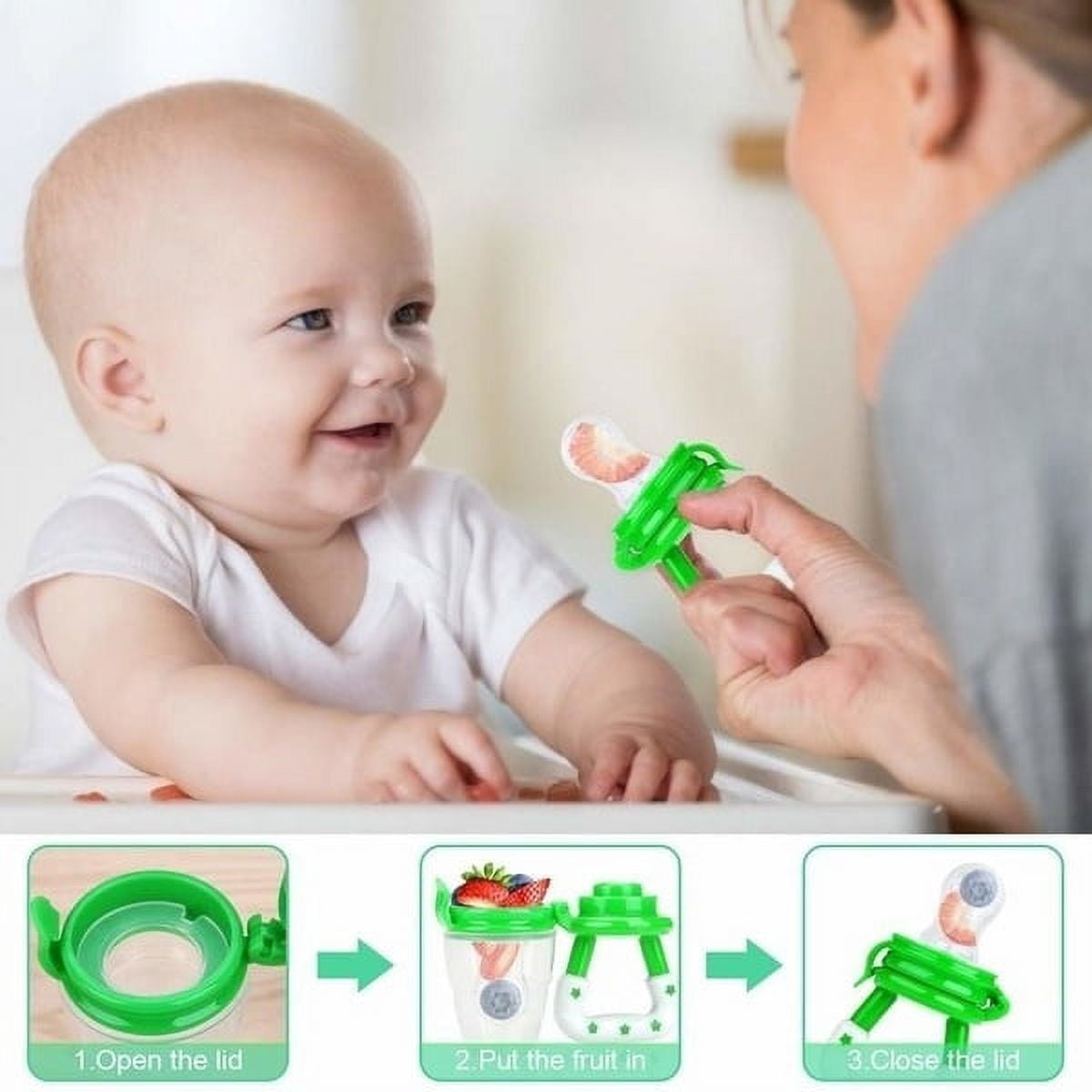 Baby Fruit Food Feeder Pacifier - Fresh Teething Pacifiers, Infant Fruit  Teething Teether Toy for 3-24 Months, 6 Pcs Silicone Pouches for Toddlers 