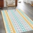 thumbnail image 3 of Teal Orange Boho Area Rug Washable 3x5 Entryway Rug Non-Slip Indoor Low Pile Ethnic Tribe Geometric Floor Carpet Small Rugs for Bedroom Office Living Room Kitchen Entrance Nursery, 3 of 9