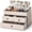 Beige, variant on Leather Makeup Organizer with 3 Drawers, 2 Tier  Storage Organizer for  Dresser Countertop and Bathroom , Beauty Holder for Lipstick Brush Skincare (Beige)