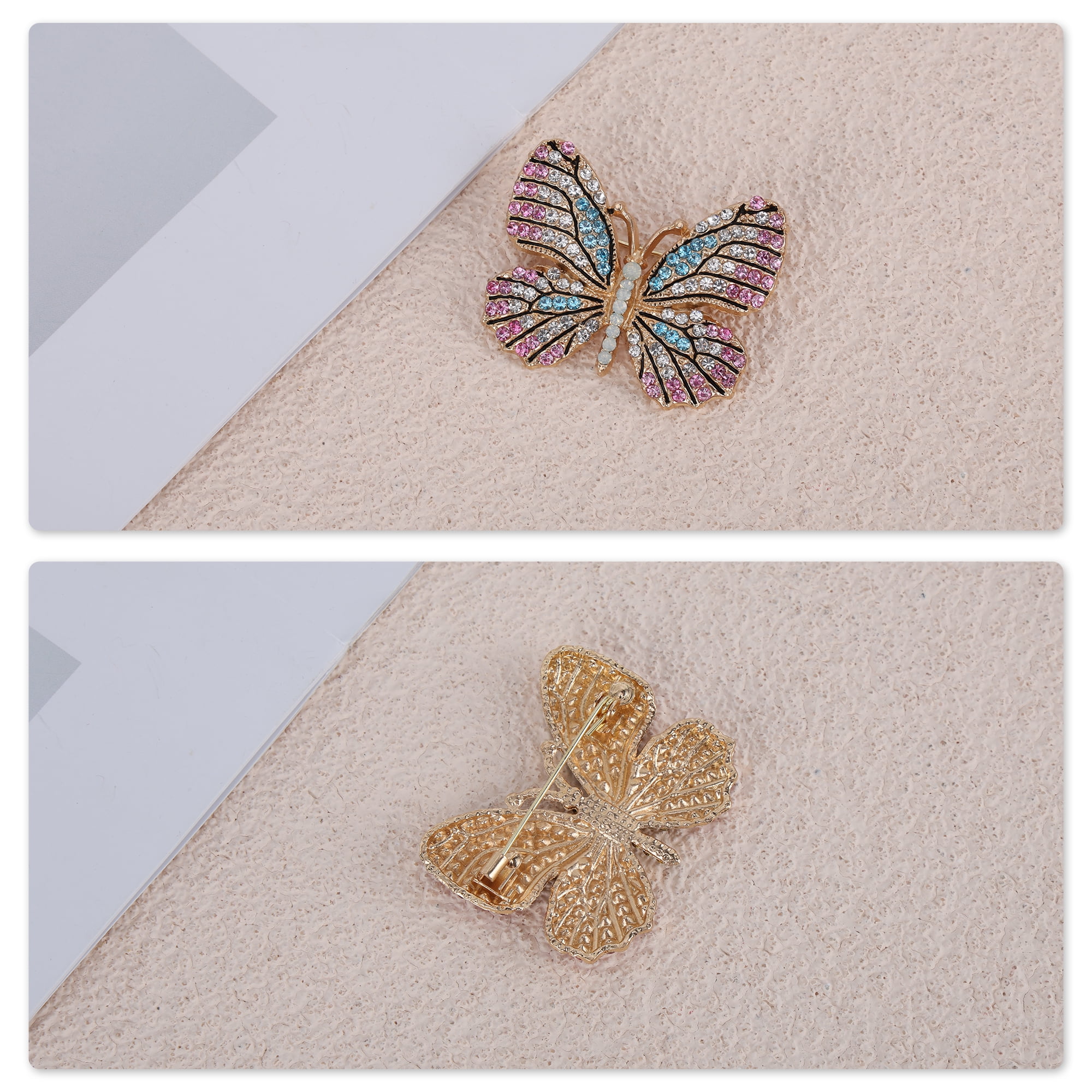Unique Bargains Elegant Dragonfly Rhinestone Brooch for Fashionable Accessories Pink
