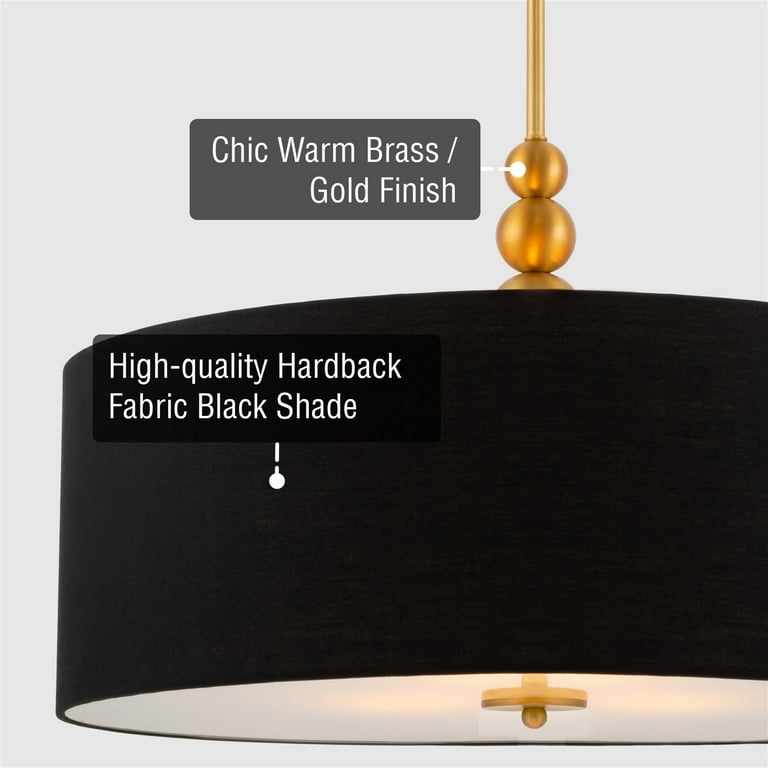 Kira Home Adelade 22” Modern 3-Light Drum Pendant – Sand Fabric Shade, Oil-Rubbed Bronze, Adjustable Height | Dining Room, Kitchen, Foyer Chandelier