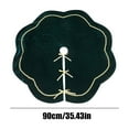 thumbnail image 2 of Christmas Tree Skirt, 35.43Inch Green Velvet Fur Scallop Tree Skirt Sparking Gold Lace Trim for Party Rustic Winter Xmas Holiday Party Decorations, 2 of 5