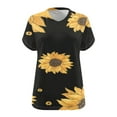 thumbnail image 4 of FloHua Back to School Womens T-Shirts T Shirts for Women V-Neck Sunflower Print Women's Oversized V-neck Short Sleeved Printed Summer Undershirt Sports T-shirt, 4 of 4
