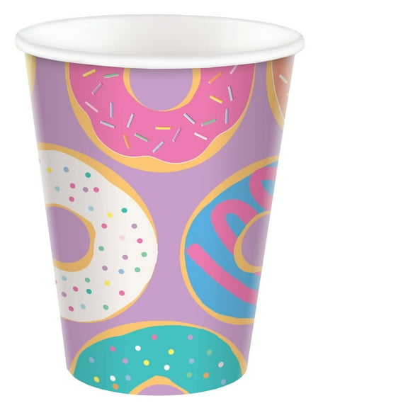 Donut Party Sweet Treats Food Cute Kids Birthday Party 9 oz. Paper Cups