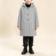 thumbnail image 5 of BLVB Girls Winter Hooded Coat Kids Long Sleeve Button down Warm Outerwear Jacket with Pockets 4-15 Years(Gray,12-13Years), 5 of 9