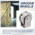 thumbnail image 5 of Uxcell U Groove Wheel with Bracket, Stainless Steel Track Wheel Dia.2.7" Loading 660 lbs Heavy Duty Rigid Caster for Inverted Rolling Gate Industrial Machines Wire Rope Rail, 5 of 7