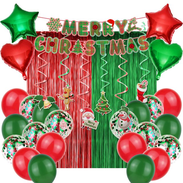Suministros de decoración para fiestas de Navidad Janinus con globos