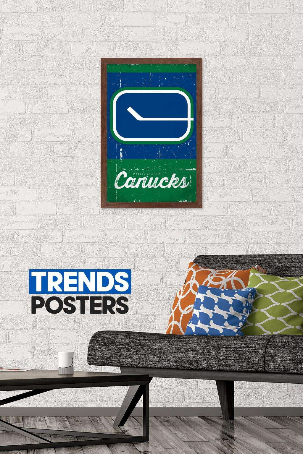 NHL Vancouver Canucks - Retro Logo 13 Wall Poster, 14.725" x 22.375", Framed