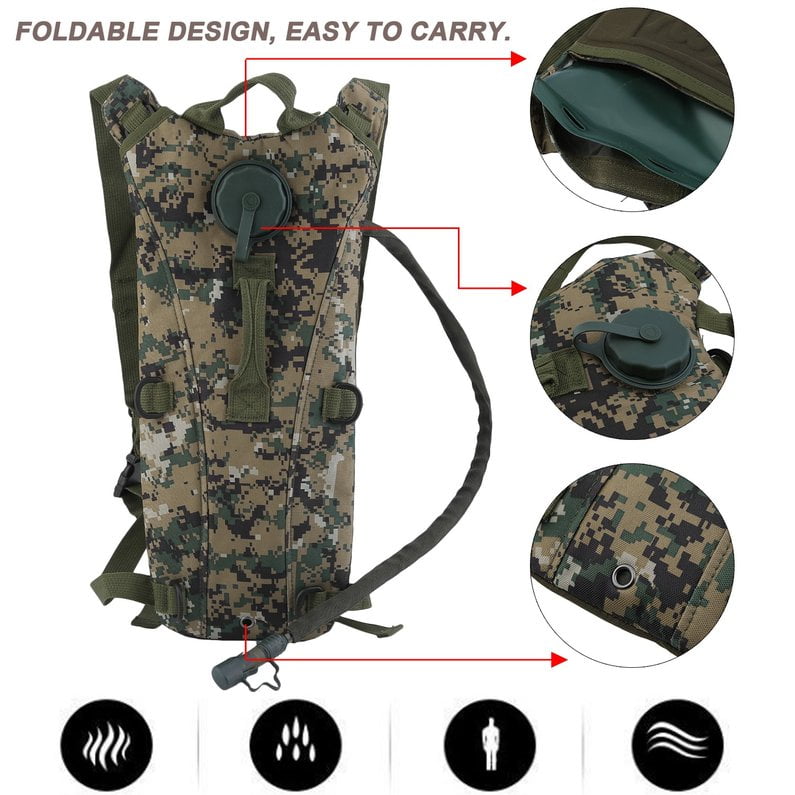 2018 New Upgraded 3L Military Tactical Hydration Backpack Bag Cycling Hydration Backpack Water Bladder Bag For Outdoor... by