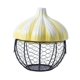 thumbnail image 1 of Cesta para huevos de cerámica, soporte versátil de hierro tejido estilo granja para huevos frescos y ajos. Amarillo, 1 of 8